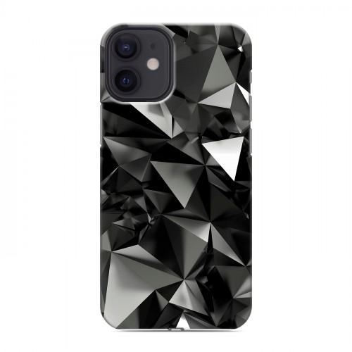 Дизайнерский силиконовый с усиленными углами чехол для Iphone 12 Mini Черные кристаллы