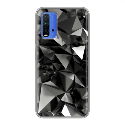 Дизайнерский силиконовый чехол для Xiaomi RedMi 9T Черные кристаллы