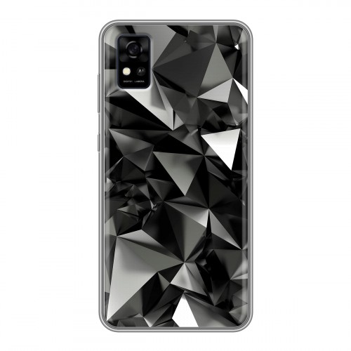 Дизайнерский силиконовый чехол для ZTE Blade A31 Черные кристаллы