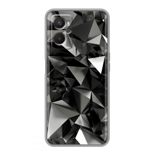 Дизайнерский силиконовый с усиленными углами чехол для OPPO A96 Черные кристаллы