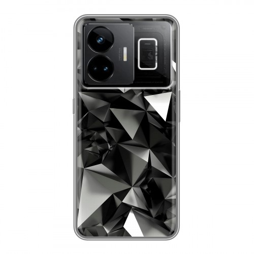 Дизайнерский силиконовый с усиленными углами чехол для Realme GT3 Черные кристаллы