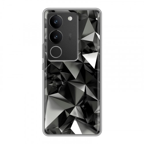Дизайнерский силиконовый с усиленными углами чехол для Vivo V29 Черные кристаллы