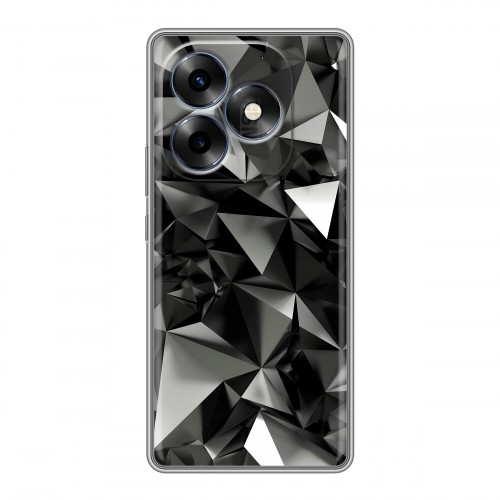 Дизайнерский силиконовый чехол для Itel S23 Plus Черные кристаллы