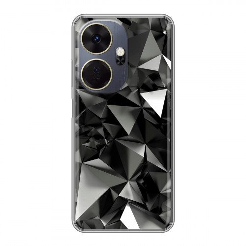 Дизайнерский силиконовый чехол для Itel P55 Plus Черные кристаллы