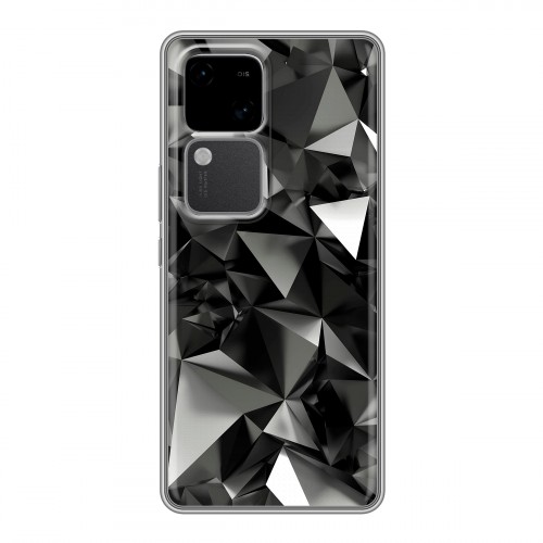 Дизайнерский силиконовый чехол для Vivo V30 5G Черные кристаллы