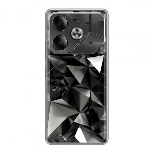 Дизайнерский силиконовый чехол для Tecno Pova 6 Черные кристаллы