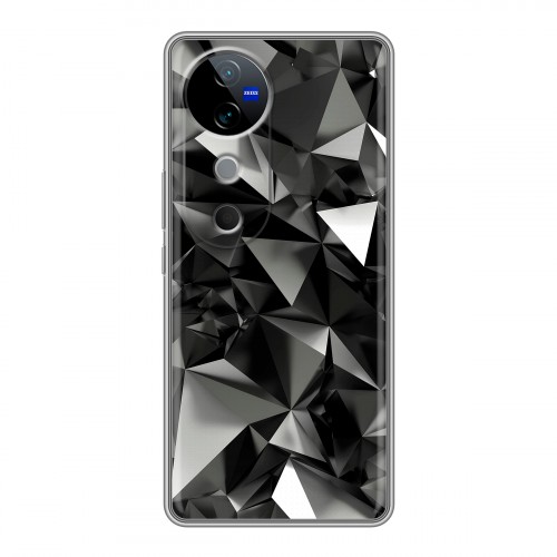 Дизайнерский силиконовый чехол для Vivo V40 5G Черные кристаллы