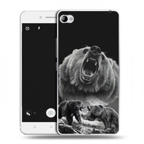 Дизайнерский пластиковый чехол для Lenovo S90 Схватка медведей