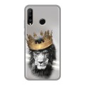 Дизайнерский силиконовый чехол для Huawei P30 Lite Лев с короной