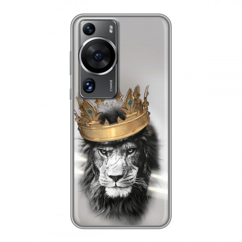 Дизайнерский силиконовый чехол для Huawei P60 Лев с короной