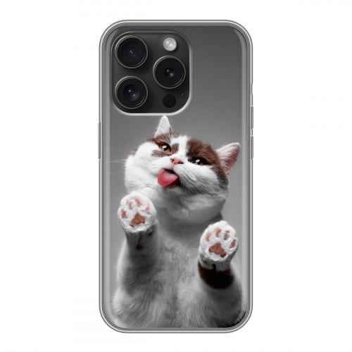 Дизайнерский силиконовый чехол для Iphone 15 Pro Коты