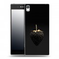 Дизайнерский пластиковый чехол для Sony Xperia E5 Черная клубника