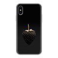 Дизайнерский силиконовый чехол для Iphone x10 Черная клубника