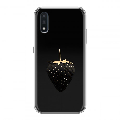 Дизайнерский силиконовый чехол для Samsung Galaxy M01 Черная клубника