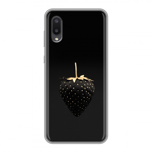 Дизайнерский силиконовый чехол для Samsung Galaxy A02 Черная клубника