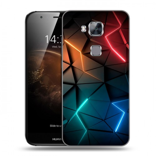 Дизайнерский пластиковый чехол для Huawei G8 Абстракция неон