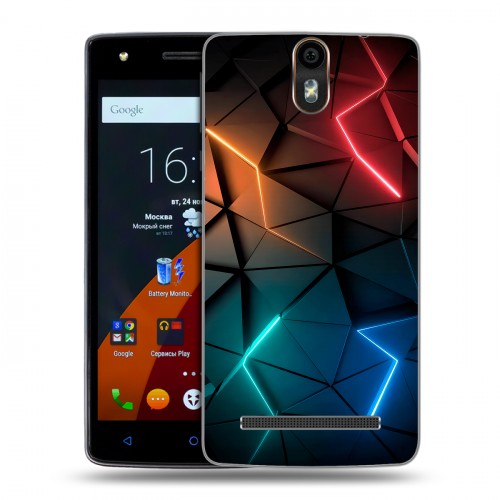 Дизайнерский силиконовый чехол для Wileyfox Storm Абстракция неон