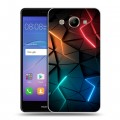 Дизайнерский пластиковый чехол для Huawei Y3 (2017) Абстракция неон