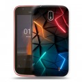 Дизайнерский пластиковый чехол для Nokia 1 Абстракция неон