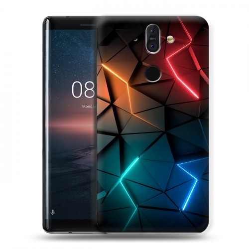 Дизайнерский силиконовый чехол для Nokia 8 Sirocco Абстракция неон