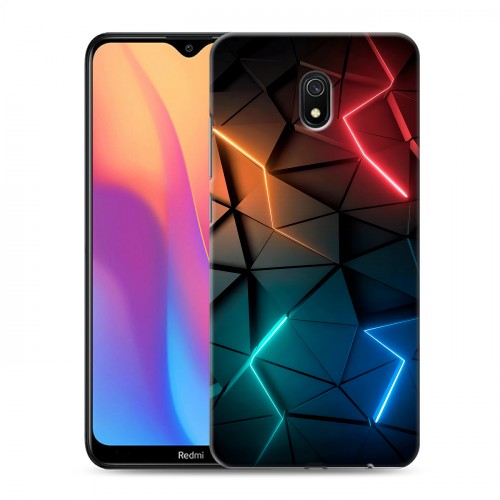 Дизайнерский пластиковый чехол для Xiaomi RedMi 8A Абстракция неон