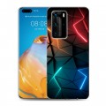 Дизайнерский пластиковый чехол для Huawei P40 Pro Абстракция неон