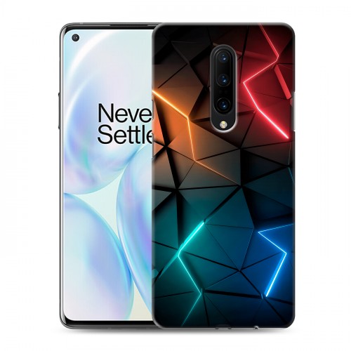Дизайнерский пластиковый чехол для OnePlus 8 Абстракция неон