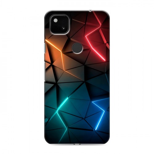 Дизайнерский пластиковый чехол для Google Pixel 4a Абстракция неон