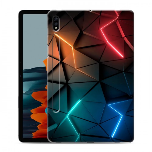 Дизайнерский силиконовый чехол для Samsung Galaxy Tab S7 Абстракция неон
