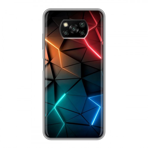 Дизайнерский пластиковый чехол для Xiaomi Poco X3 Абстракция неон