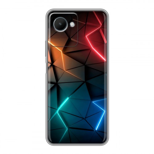 Дизайнерский силиконовый чехол для Realme C30s Абстракция неон