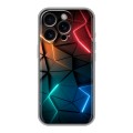 Дизайнерский силиконовый чехол для Iphone 16 Pro Абстракция неон