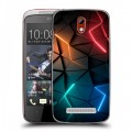 Дизайнерский пластиковый чехол для HTC Desire 500 Абстракция неон