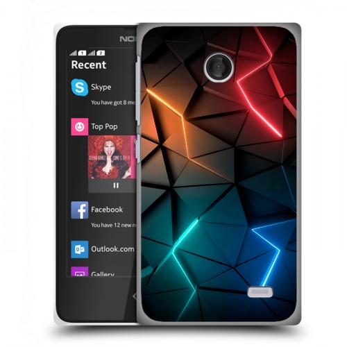 Дизайнерский пластиковый чехол для Nokia X Абстракция неон
