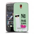Дизайнерский пластиковый чехол для HTC Desire 500 Лама