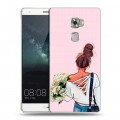 Дизайнерский пластиковый чехол для Huawei Mate S Девушка и букет