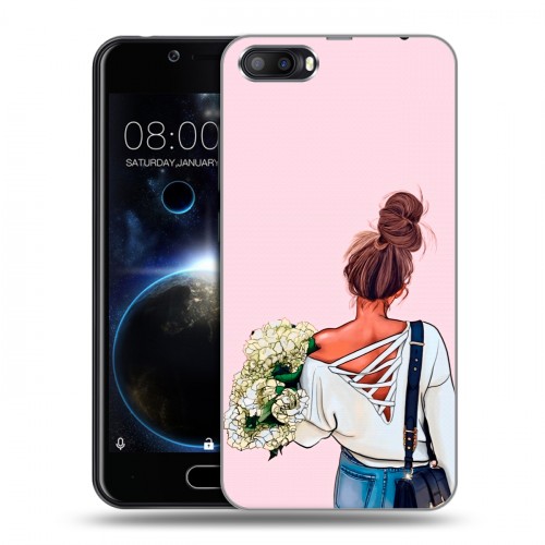 Дизайнерский пластиковый чехол для Doogee Shoot 2 Девушка и букет