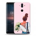 Дизайнерский силиконовый чехол для Nokia 8 Sirocco Девушка и букет