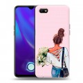 Дизайнерский пластиковый чехол для OPPO A1k Девушка и букет