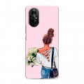 Дизайнерский силиконовый чехол для Huawei Nova 8 Девушка и букет