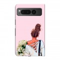 Дизайнерский пластиковый чехол для Google Pixel Fold Девушка и букет