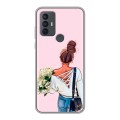 Дизайнерский силиконовый чехол для TCL 30E Девушка и букет