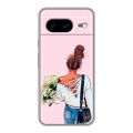 Дизайнерский силиконовый чехол для Google Pixel 8 Девушка и букет