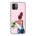 Дизайнерский силиконовый чехол для Xiaomi Redmi A2 Девушка и букет