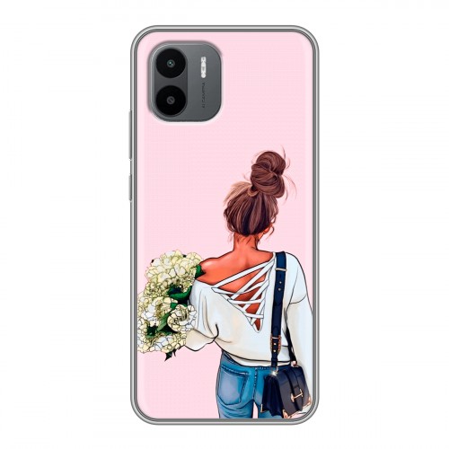 Дизайнерский силиконовый чехол для Xiaomi Redmi A2 Девушка и букет