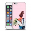 Дизайнерский силиконовый чехол для Iphone 6 Plus/6s Plus Девушка и букет