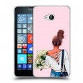 Дизайнерский пластиковый чехол для Microsoft Lumia 640 Девушка и букет