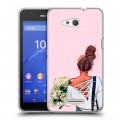 Дизайнерский пластиковый чехол для Sony Xperia E4g Девушка и букет