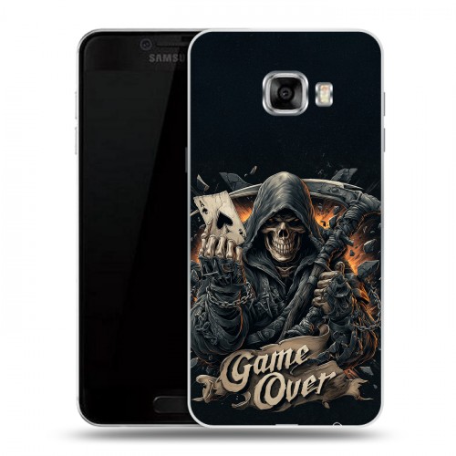 Дизайнерский пластиковый чехол для Samsung Galaxy C5 Скелет карты