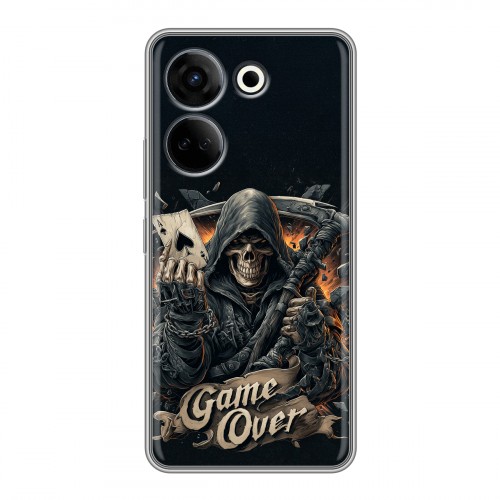 Дизайнерский силиконовый с усиленными углами чехол для Tecno Camon 20 Скелет карты